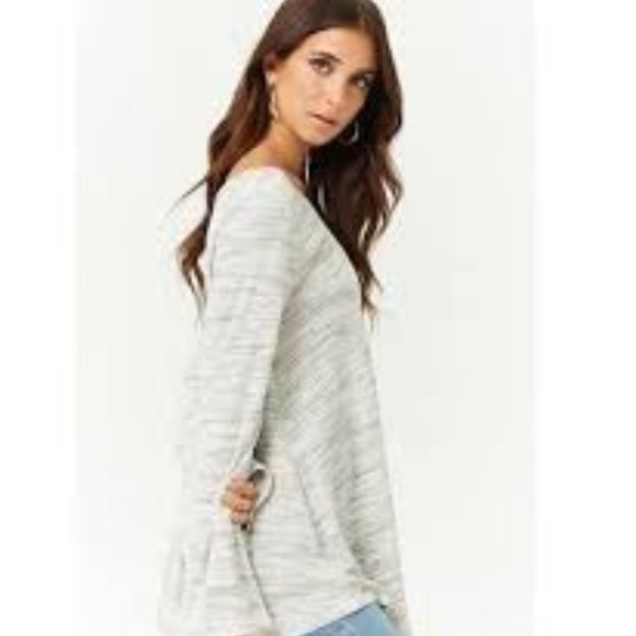 Forever 21 Strappy Marled Waffle Knit Top - L - Picture 2 of 3